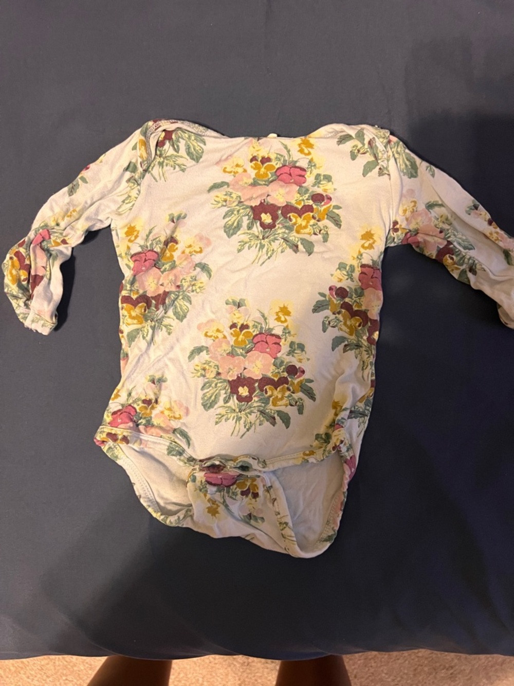 Kate Quinn Floral Long Sleeve Baby Onesie